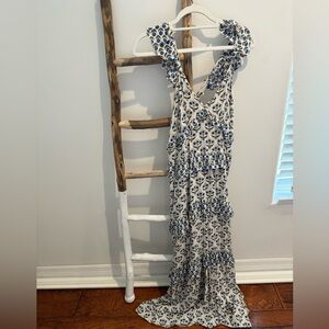 Floral Blue and White Women's Dress